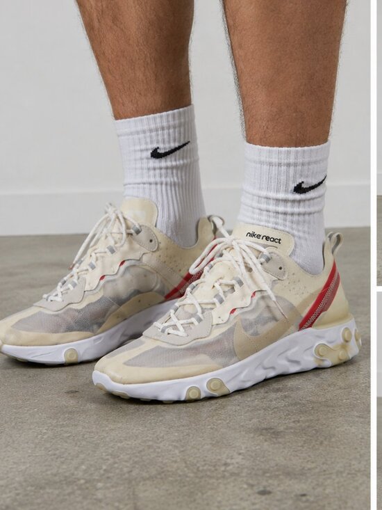 Nike React Element 87 Sail Light Bone Red Men’s 8.5 Women’s 10 Running Sneakers main image 6